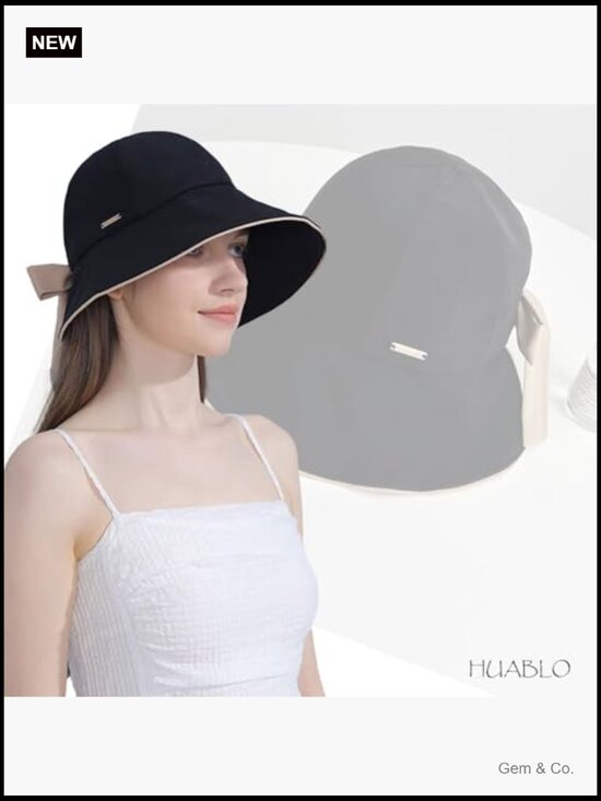 Wide Brim Sun Hat with Ponytail Hole Foldable Bucket Hat UV Protection main image 7
